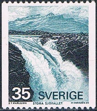 STORA SJOFALLET, CATARATA DEL NORTE DE SUECIA. Y&T Nº 827