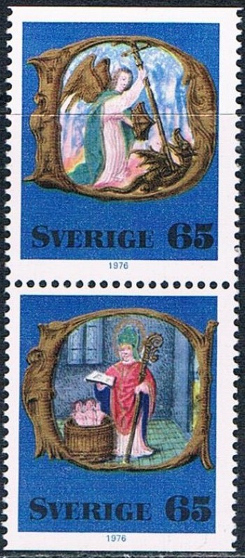 NAVIDAD 1976. ILUMINACIONES MEDIEVALES DEL SIGLO XVI. Y&T Nº 946-47