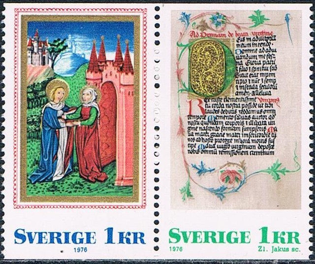 NAVIDAD 1976. ILUMINACIONES MADIEVALES DEL SIGLO XVI. Y&T Nº 948-49