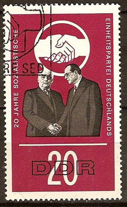 20a Aniv de Partido Socialista Unificado (SED). Pieck y Grotewohl.(DDR)