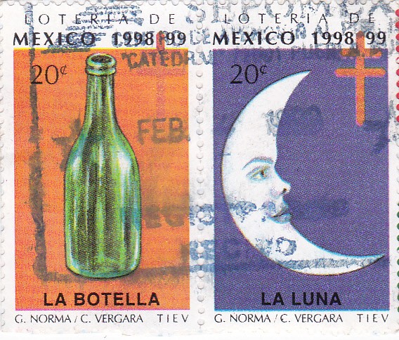 Loteria de Mexico 1998-99 -LA BOTELLA 
