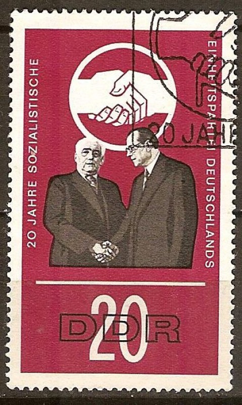 20a Aniv de Partido Socialista Unificado (SED). Pieck y Grotewohl.(DDR)