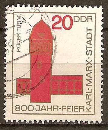 800a Aniv de la ciudad Karl-Marx(torre roja Chemnitz)DDR