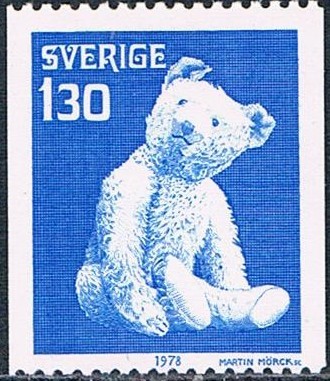 NAVIDAD 1978. JUGUETES ANTIGUOS, OSO DE PELUCHE DE TEDDY (1902). Y&T Nº 1027-28