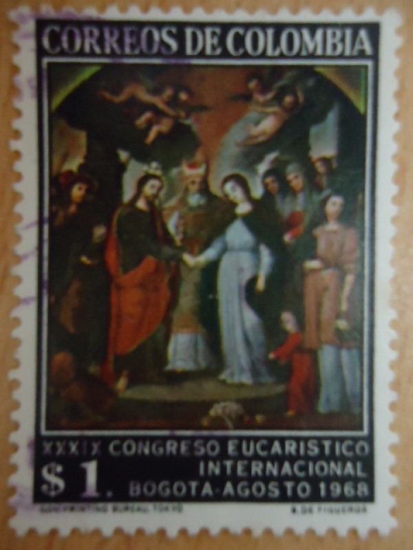 XXXIX Congreso Eucaristico Internacional (Bogotá Agosto 1968) Oleo: El Matrimonio de la Virgen.
