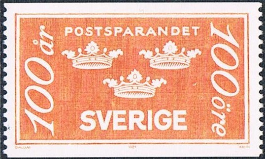 CENTENARIO DE LA CAJA DE AHORROS POSTAL SUECA. Y&T Nº 1249