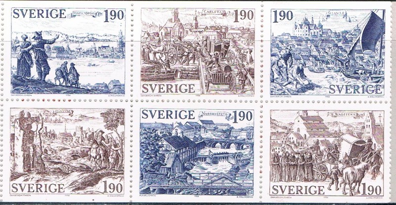 CARNET VIEJAS CIUDADES DE SUECIA. Y&T Nº C1274