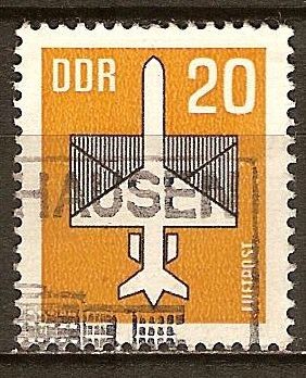 Correo aéreo.Avión y el sobre (las alas son parte de la dotación)DDR