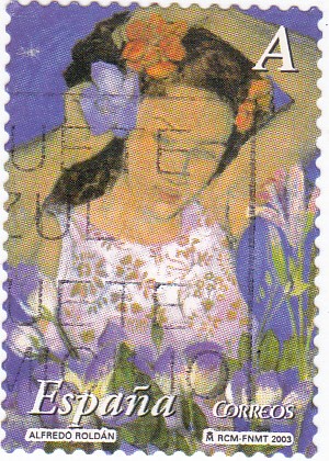 pintura- la mujer y las flores