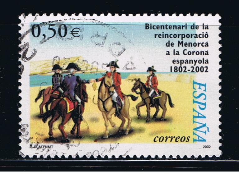 Edifil  3897  Bicentenario de la reincorporación de Menorca a la Corona Española.  