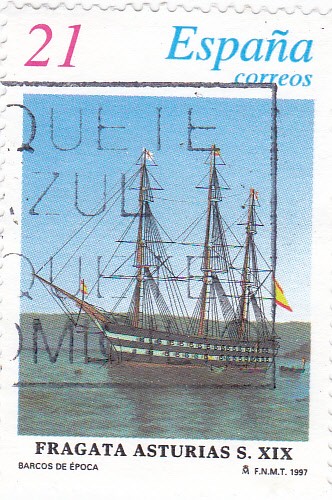 barcos de epoca-fragata asturias XIX