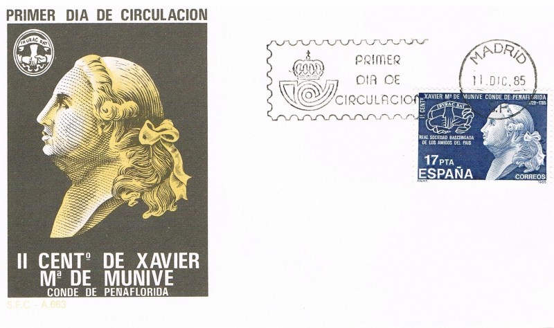 SPD II CENT DE LA MUERTE DE XAVIER MARIA DE MUNIVE, CONDE DE PEÑAFLORIDA