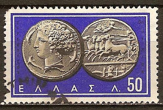 Ninfa Aretusa y el carro (siglo quinto aC Siracusa.