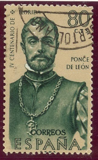 1960 Forjadores de America. Ponce de Leon - Edifil:1300