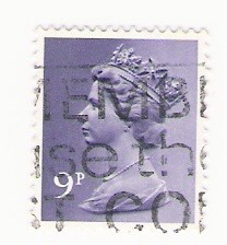 Queen Elizabeth stamp 9 p