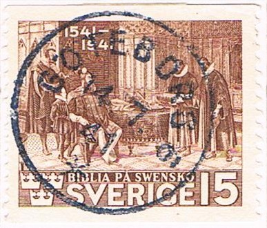 4º CENT. DE LA PRIMERA TRADUCCIÓN DE LA BIBLIA AL SUECO. Y&T Nº 287