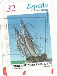 Barcos de Epoca.Bergantín español S.XIX