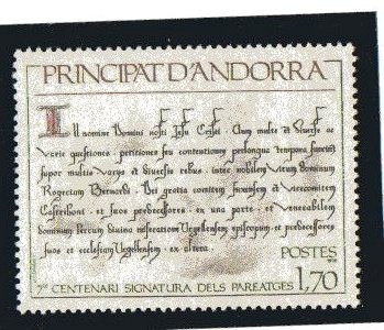 7º centenario de la signatura dels Pareatges