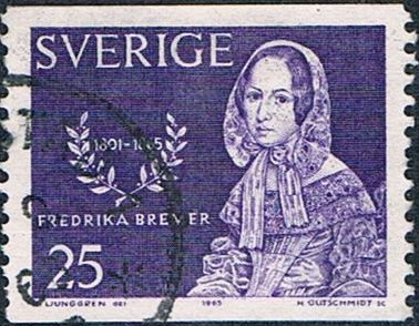 CENT. DE LA MUERTE DE LA ESCRITORA FREDRIKA BREMER. Y&T Nº 527