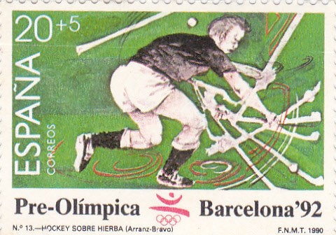 pre-olímpica Barcelona-92-jockey sobre hierba