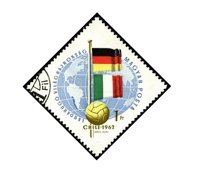 Mundial futbol Chile 1962 Banderas de Alemania e Italia.