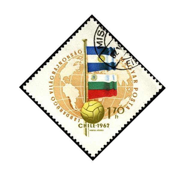 Mundial futbol Chile 1962 Banderas de Argentina y Bulgaria.