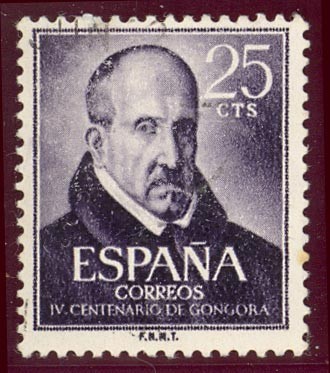 1961 IV centenario nacimiento Luis de Gongora - Edifil:1369