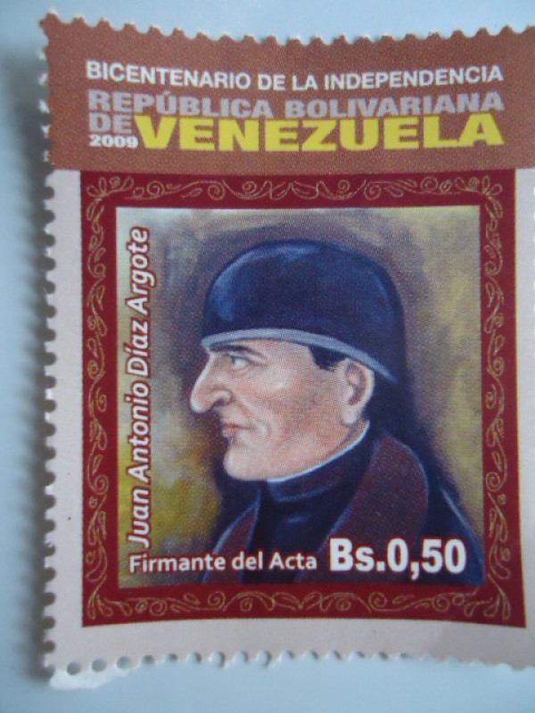 Bic. Independencia Rep. Bolivariana de V/zuela.Firmante del Acta:Juan A.Diaz Argote