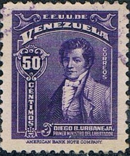 DIEGO B. URBANEJA, PRIMER MINISTRO DEL LIBERTADOR. Y&T Nº 225A