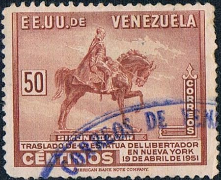 TRASLADO DE LA ESTATUA DE SIMÓN BOLIVAR A NUEVA YORK. Y&T Nº 338