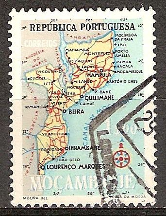 Mapa de Mozambique.