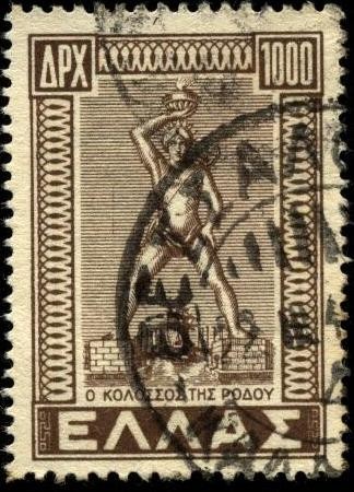 Retorno de las islas del Dodecaneso. Antiguo coloso de Rhodas. 1947.