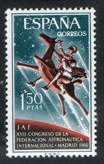 1749- XVII Congreso de la Federación Austronáutica Internacional. Don Quijote y Sancho Panza sobre C