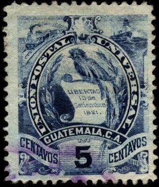 Serie Armas de Guatemala.   1887.