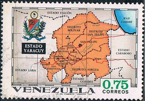 CARTAS GEOGRÁFICAS. YARACUY. Y&T Nº 832