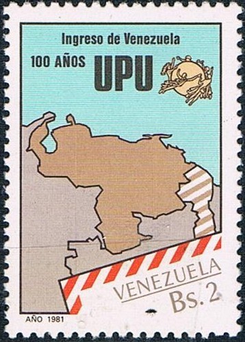 CENT. DEL INGRESO DE VENEZUELA EN LA U.P.U. Y&T Nº 1090