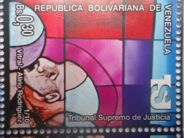 TRIBUNAL SUPREMO DE JUSTICIA-Vitral de la Justicia-Serie de 10 Sellos-Autor;Alirio Rodriguez(1de10)
