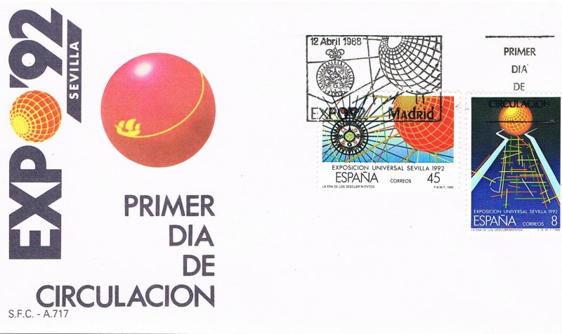 SPD EXPOSICIÓN UNIVERSAL DE SEVILLA EXPO'92 1988 ED. Nº 2939-40