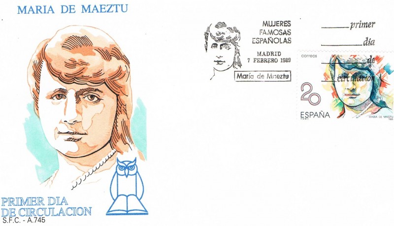 SPD MUJERES FAMOSAS 1989. MARIA DE MAEZTU. ED Nº 2989