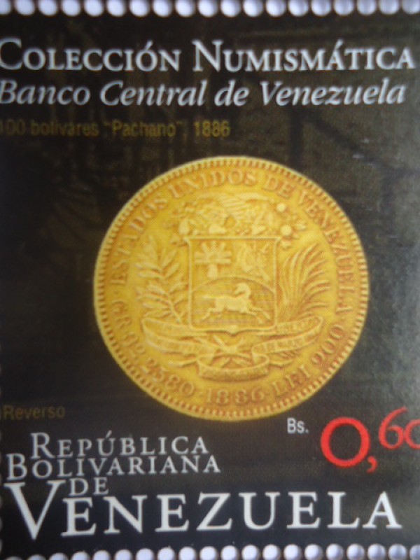 Colección Numismática.Bco.de Venezuela.Emisión Filatélica conmemorativa Año del Oro (2de6)