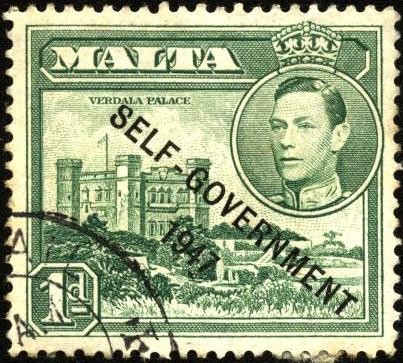 Georges VI, palacio Verdalas.  sobreimpreso 1947