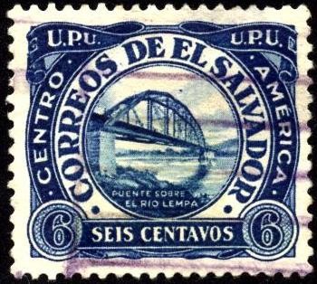 Puente sobre el río Lempa. UPU 1924.