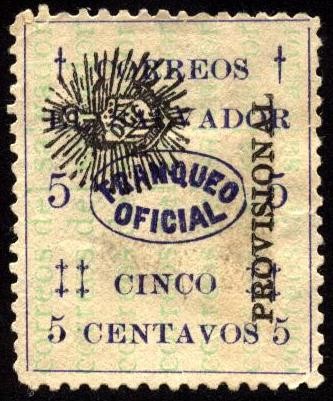 Timbre de servicio sobreimp. sol, ancla, escudo. 1914.