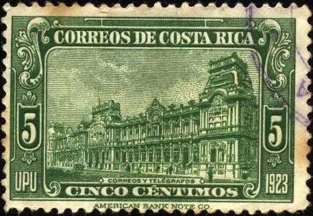 Correos y Telégrafos de Costa Rica. UPU 1923