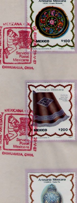Artesanias Mexico 3ra serie marcofilia 87'