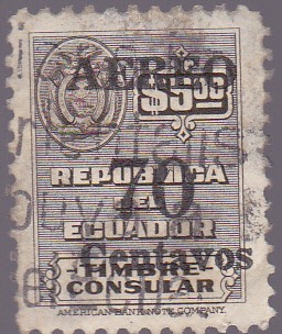 Aereo - Republica de Ecuador - Timbre consular