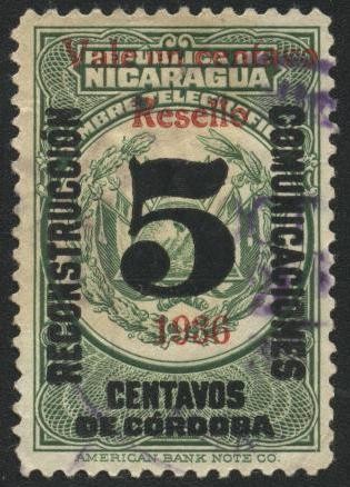 Telégrafos, Gorro frigio, volcanes y banderas 1921 resello 1936.