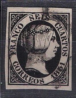 6 . Isabel II seis cuartos negro.