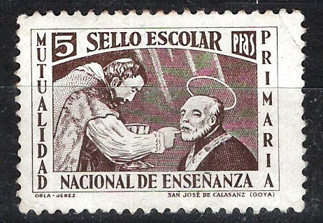 Sello escolar. Mutualidad nacional de enseñanza primaria.