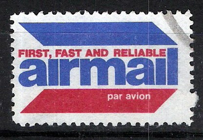 Etiqueta de correo aereo. AIRMAIL.